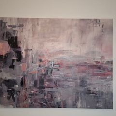 Large canvas acrylic painting