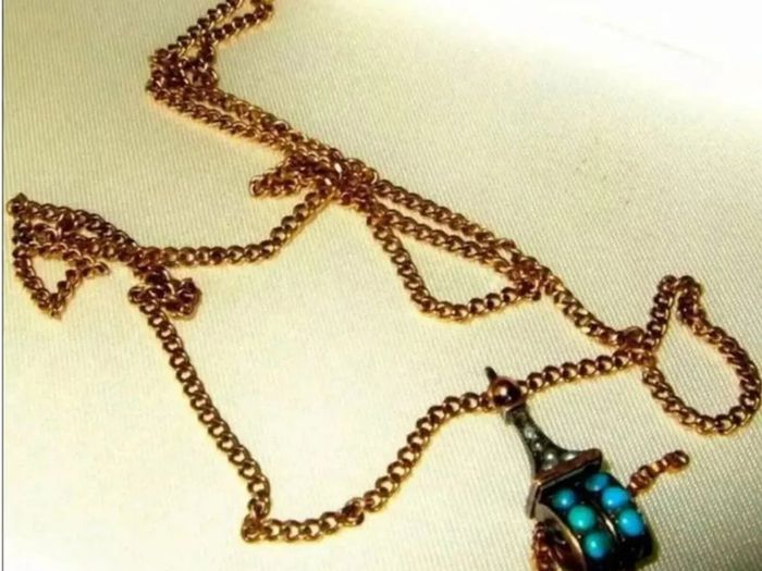 Vintage 9ct Tibetan Prayer Wheel Pendant & 22" Chain