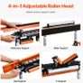 4-in-1 Roller Stand, 200 kg(440 lb) Load Capacity, 84-127 cm(33-50 in) Adjustable Height, Folding Heavy Duty with Rack & Polished Multi-directional Roller Head, for Table Saw Outfeed Woodworking Extension Support Image 4