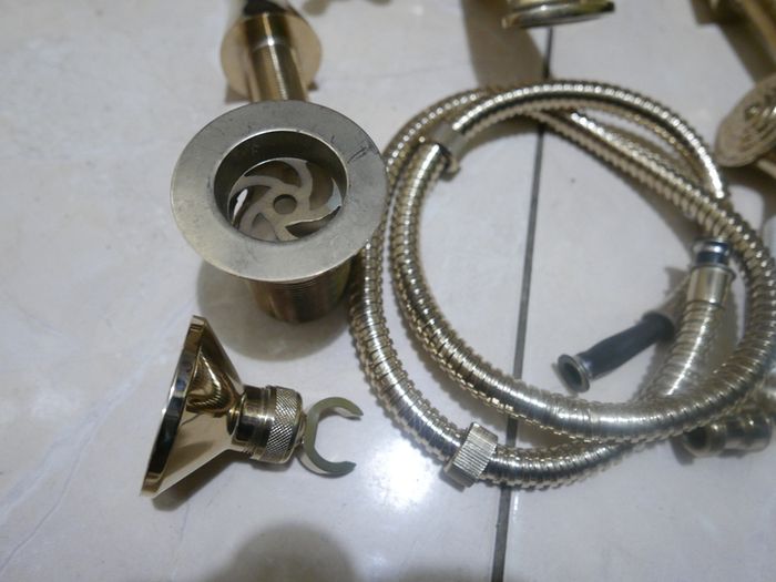 Vintage Retro Antique Plated Brass Bathroom Clawfoot Bath Tub Hand Shower taps Basin & Bath Shower Mixer (never used)