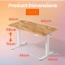 Standing Desk with USB Charging Port, 120 x 60 cm, 4 Preset Height Settings Image 7