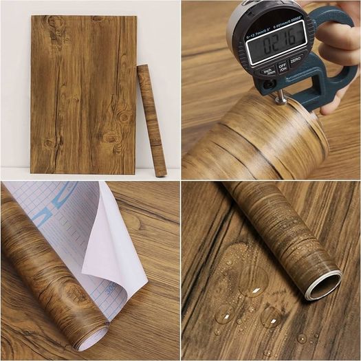Wood Wallpaper Removable Wallpaper Peel and Stick Wallpaper Wood Grain Wallpaper Self Adhesive Wallpaper Distressed Rustic Wall Covering Paper Shelf Drawer Liner Vinyl Roll 42x300cm