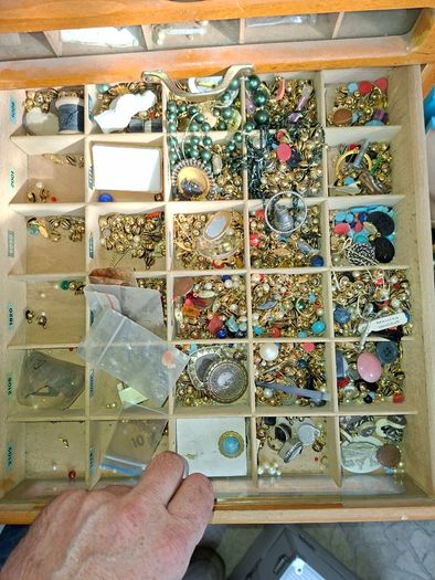 Beautiful Rare Old MEZ Progress Advertising Cabinet with Numbered Drawers 1 to 10 with Contents