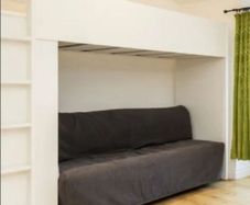 White kids Bunk beds with futon