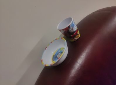 Thomas train bowl and Glass