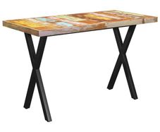 Dining Table X-shaped Legs 140x70x77cm Solid Reclaimed Wood