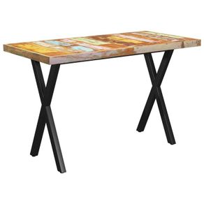 Dining Table X-shaped Legs 140x70x77cm Solid Reclaimed Wood