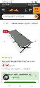 Halfords Premium Easy Fold Camp Bed
