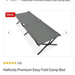 Halfords Premium Easy Fold Camp Bed