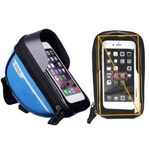 Bike Handlebar Waterproof Touchscreen Phone Bag Blue Case Holder Cycling Bicycle Accessories