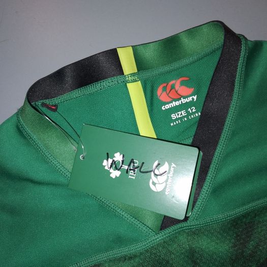 NEW Player Issue Ireland (Size 12) Womens  Rugby Jersey Shirt IRFU Eire Irish Canterbury Green GPS World Cup St Patricks Day Paddys Day Large Test BNWT Womans Ladies Girls