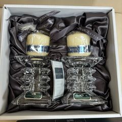 Newgrange Living Ziggy Ivory Pillar Candleholder 8.5CM, Pair (Fabric-lined)
