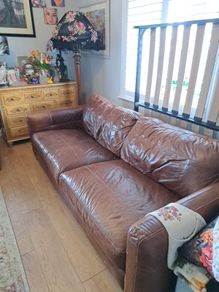 2 x real leather couches