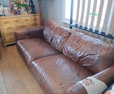 2 x real leather couches