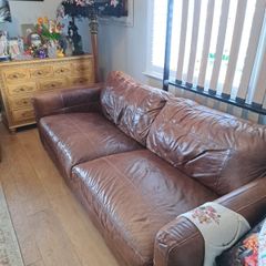 2 x real leather couches