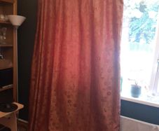 curtains, red/ long