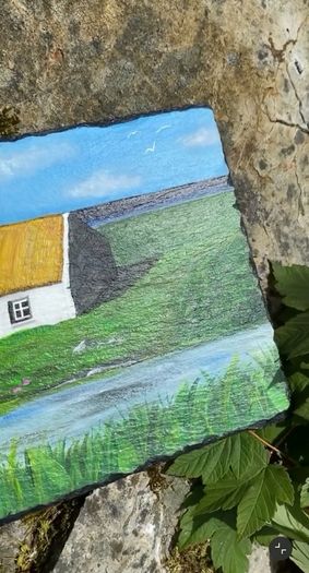 Handpainted Kerry Cottage On Slate