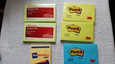 Post It Notes Sticky Notes Assorted 3M, Office Depot, Pro Memory, Lyreco Home Office School College