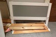 Grey &amp; White Wooden Single Bed Frame - Can Deliver