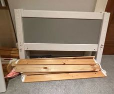 Grey & White Wooden Single Bed Frame - Can Deliver