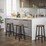 _Set of 2 Bar Stools Kitchen Chairs with Sturdy Steel Frame Image 5