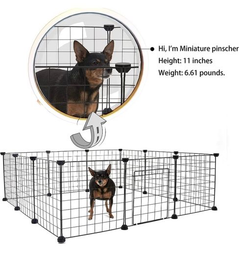 Small Pet Playpen with Door 12 Panels(35 x 35 cm) Guinea Pig Playpen Indoor, DIY Guinea Pig Cages/Rabbit Cage Indoor Fence for Small Animals, Guinea Pigs, Rabbit, Turtle, Bunny, Mink, Pets (FREE POSTAGE)