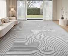 Rugs Living Room 140x200cm, Light Grey Soft Shaggy Rug for Bedroom, 3D Geometric Modern Short Pile Carpet, Extra Large Washable Anti Slip Area Rugs for Living Room Kids Room, Non Shedding