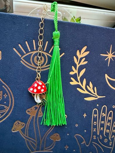 Handmade Frog and Mushroom Bookmark