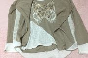 Mocha/Cream Butterfly twinset Size 10