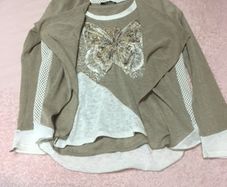 Mocha/Cream Butterfly twinset Size 10