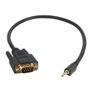 C2G Velocity DB9 Male to 3.5mm Male Adapter Cable - Serial cable - stereo mini jack (M) to DB-9 (M) - 50 cm - molded, thumbscrews - black Image 3