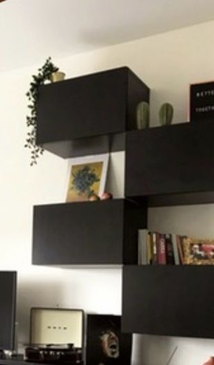 4  IKEA BESTA Wall Cabinets Black