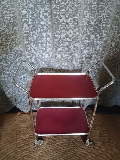 Mid century original chrome hostess trolley