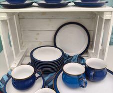 28 piece Denby Imperial Blue Dinnerware