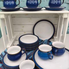 28 piece Denby Imperial Blue Dinnerware