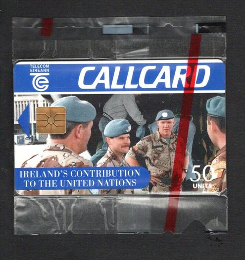 1995 Ireland 50 unit Irelands Contribution to the United Nations (Gemplus GEM1) Call Card Mint in Packaging. Telecom Eireann card number 1099