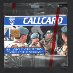 1995 Ireland 50 unit Irelands Contribution to the United Nations (Gemplus GEM1) Call Card Mint in Packaging. Telecom Eireann card number 1099