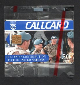1995 Ireland 50 unit Irelands Contribution to the United Nations (Gemplus GEM1) Call Card Mint in Packaging. Telecom Eireann card number 1099