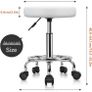 PU Leather Round Rolling Stool with Foot Rest Swivel Height Adjustment Spa Drafting Salon Tattoo Work Office Massage Stools Task Chair Small Image 4