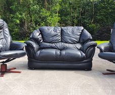 Leather couch and 2 chairs