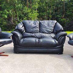 Leather couch and 2 chairs