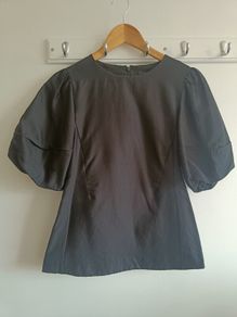 COS Black Puff-Sleeve Top