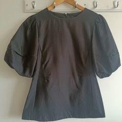 COS Black Puff-Sleeve Top