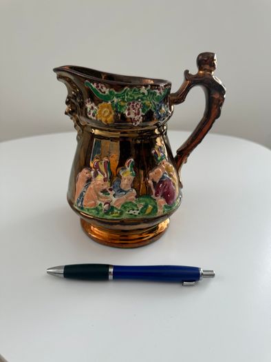 Antique Victorian Staffordshire Copper Lustreware Collection. 5 Pieces