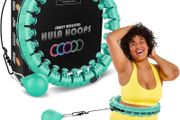 NEW SALE | Smart Hula Ring Hoops, Weighted Hula Circle 24 Detachable Fitness Ring with 360 Degree Auto-Spinning Ball Gymnastics, Massage, Adult Fitness for Weight Loss