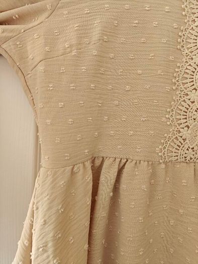 Beige blouse casual long sleeve, blouse,  summer , light material