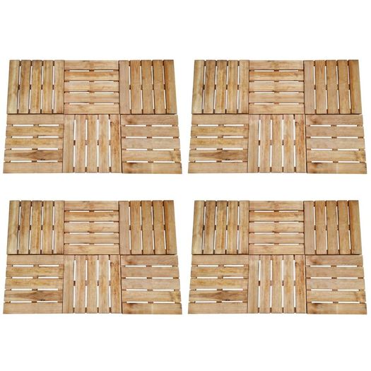 24 pcs Decking Tiles 50x50 cm Wood Brown