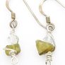 Silver Raw Peridot Wire Wrapped Earrings Image 2