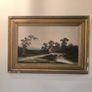 Antique 19thC Original Oil Painting on board Rural Mill & Stone Bridge Image 2