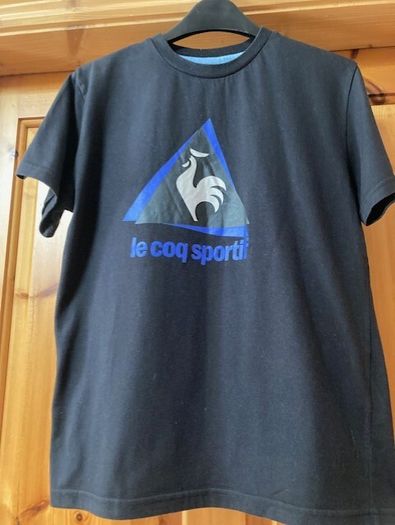 Le Coq Sportif tee shirt. Age 10-11. Black.